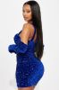 Khloe Sequin Mini Dress - Royal sold by Fashion Nova