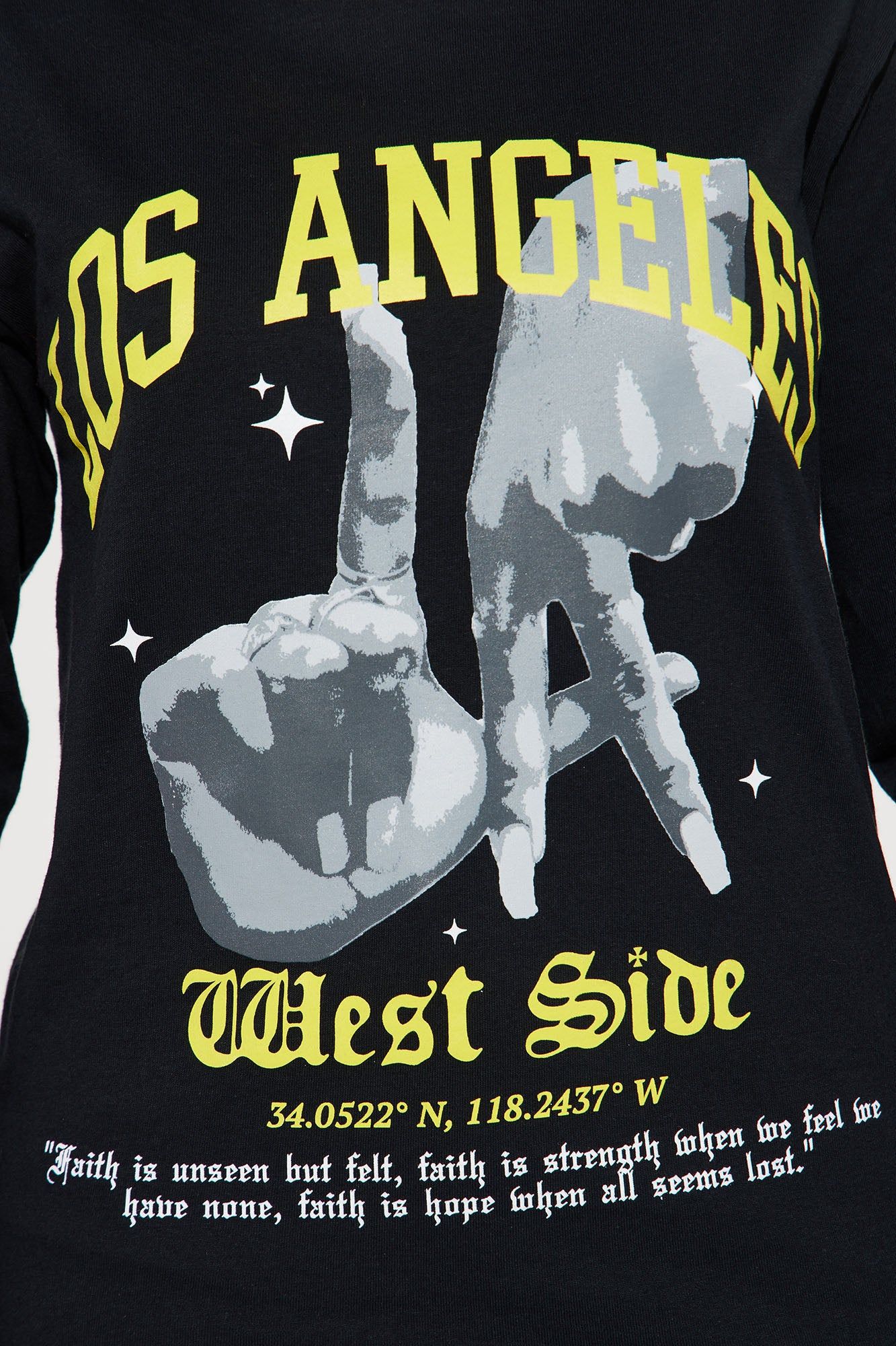 On The West Side Long Sleeve Tshirt - Black sold by Fashion Nova product image thumbnail 3