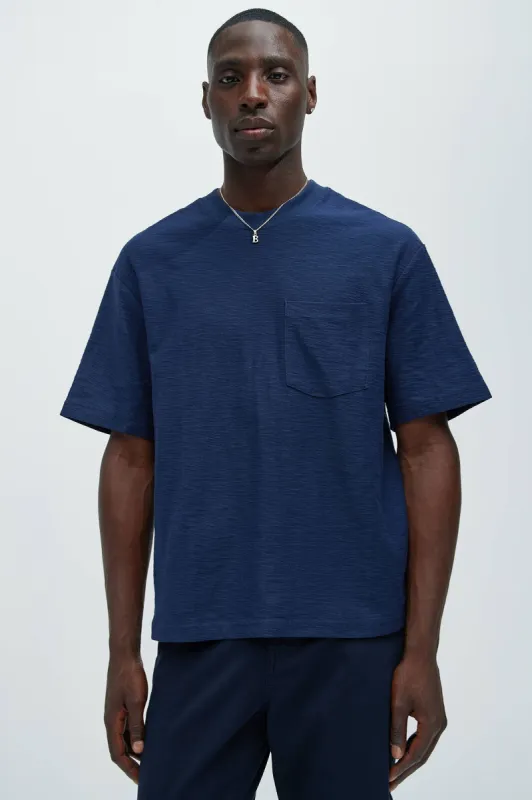 Asher Slub Texture Pocket Tee - Navy sold by Fashion Nova