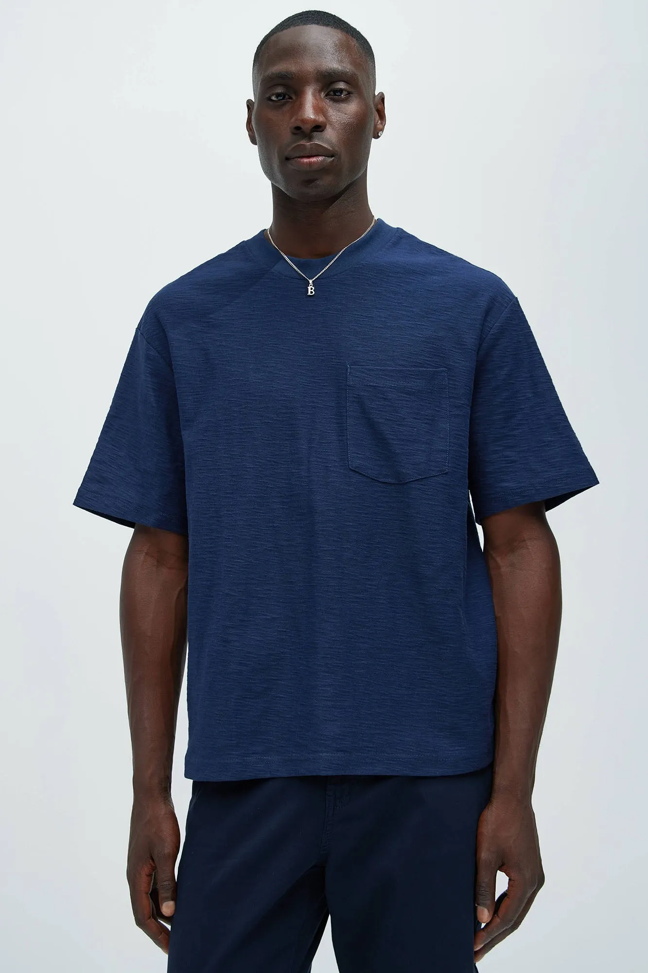 Asher Slub Texture Pocket Tee - Navy sold by Fashion Nova