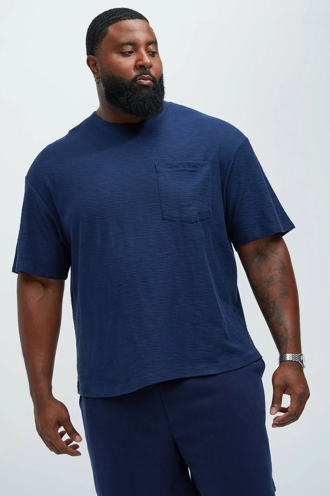 Asher Slub Texture Pocket Tee - Navy sold by Fashion Nova product image thumbnail 5