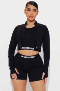 Nova Sport Effortless Seamless Active Jacket - Black sold by Fashion Nova