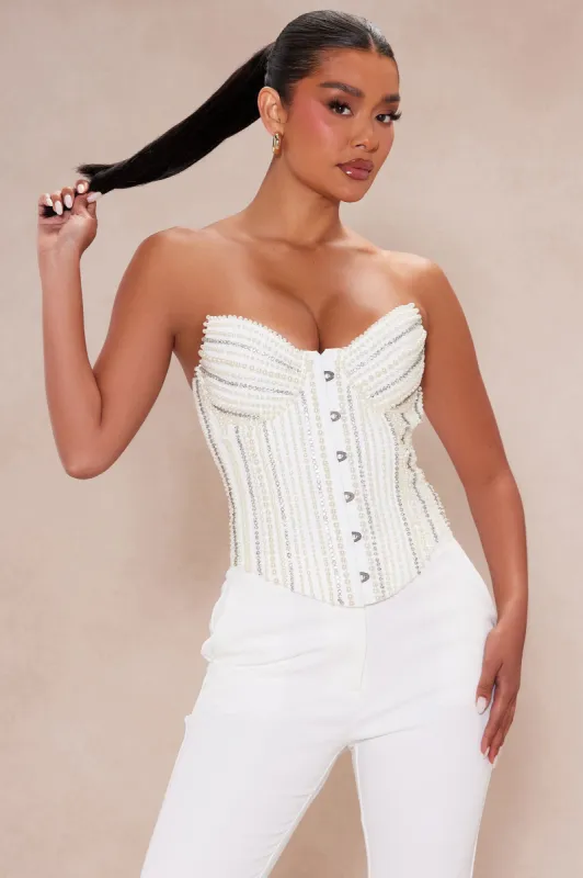 Cora Pearl Corset - White sold by Fashion Nova