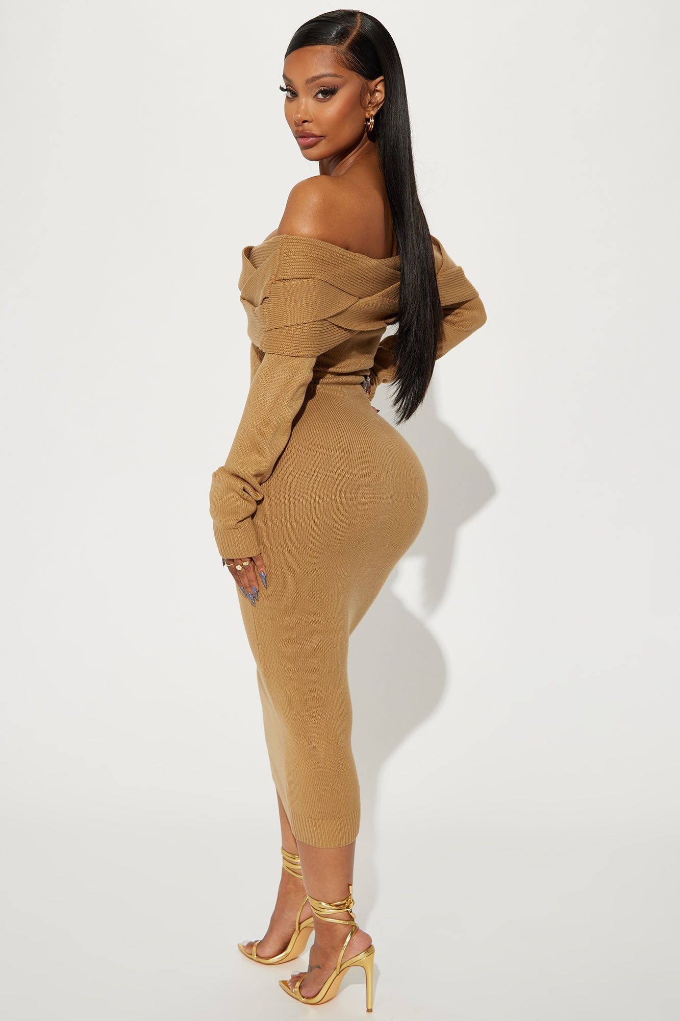 Vivien Sweater Midi Dress - Tan sold by Fashion Nova product image thumbnail 3