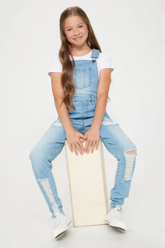 Mini In Town Denim Overalls - Light Wash sold by Fashion Nova