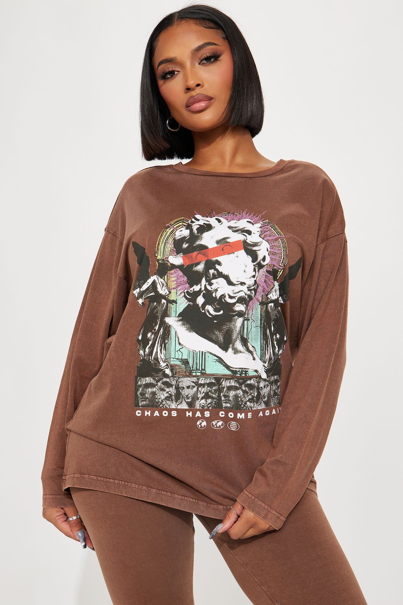 Statue Mineral Wash Legging Set - Brown sold by Fashion Nova product image thumbnail 2