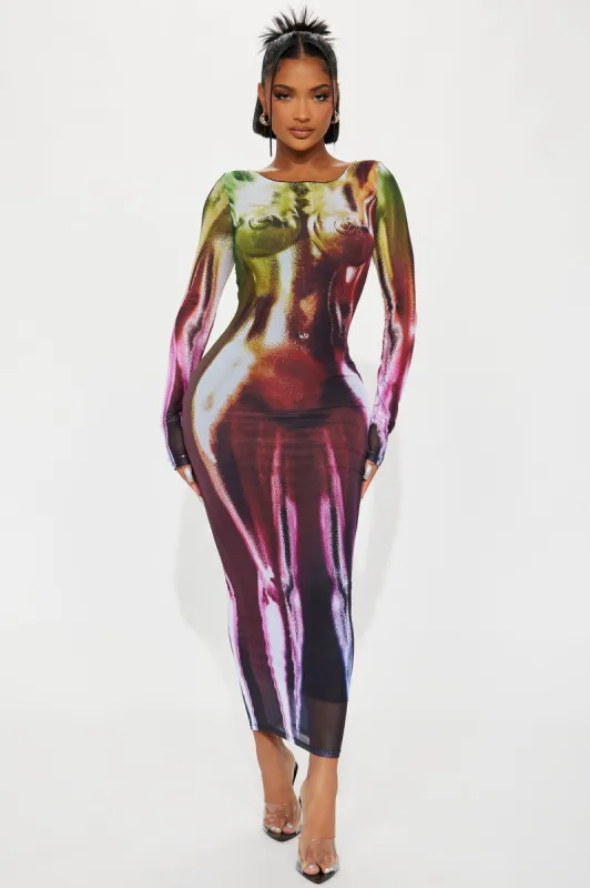 Transform You Mesh Maxi Dress - Multi Color sold by Fashion Nova