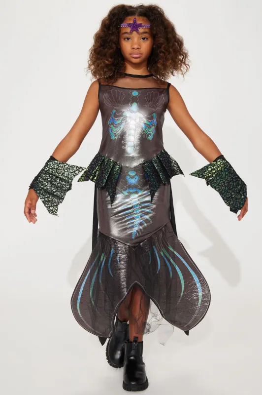 Mini Zombie Mermaid Dress 2 Piece Costume - Black/combo sold by Fashion Nova