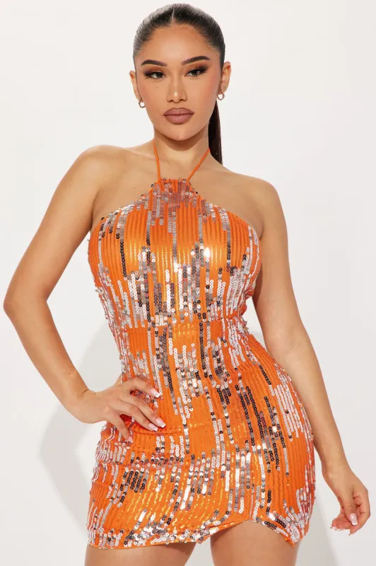 Gabrielle Sequin Mini Dress - Orange sold by Fashion Nova