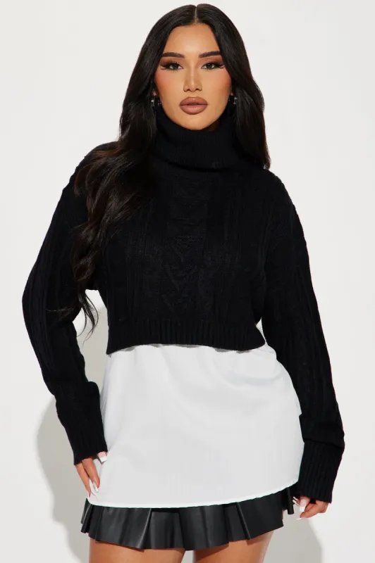 Layered Up Sweater - Black sold by Fashion Nova