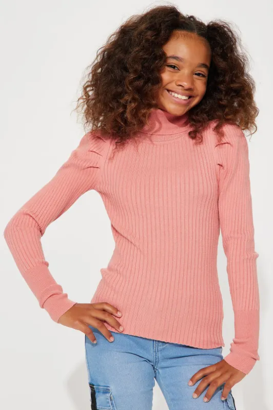 Mini Get On With It Turtleneck Sweater - Mauve sold by Fashion Nova