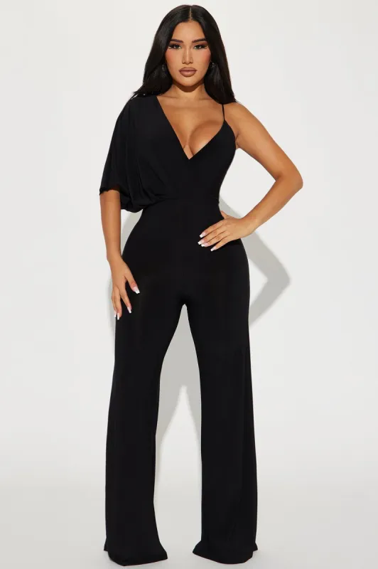 Call Me Tonight Jumpsuit - Black sold by Fashion Nova