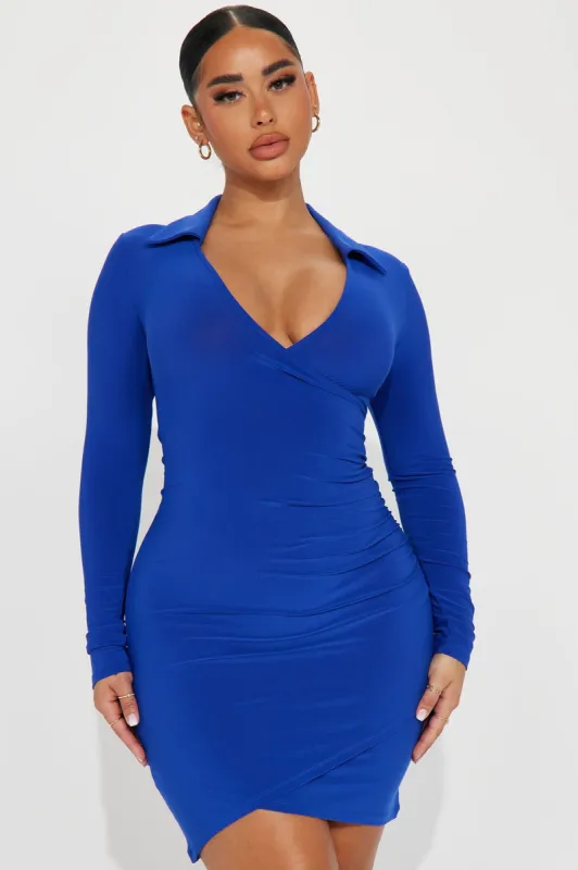 Addison Shirt Dress - Royal sold by Fashion Nova