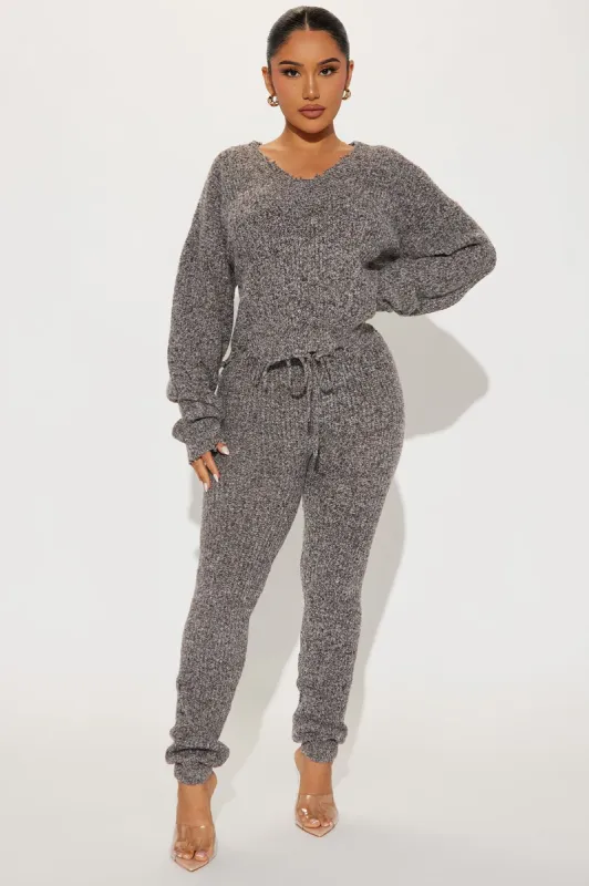 Liana Sweater Pant Set - Grey sold by Fashion Nova