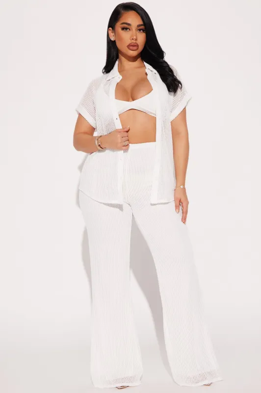Paradise Livin' Crochet Pant Set - White sold by Fashion Nova