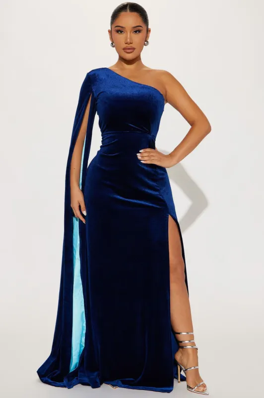 Jane Velvet Gown - Navy sold by Fashion Nova