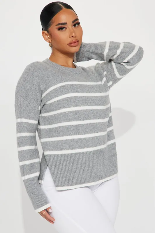 Malibu Creek Sweater - Grey/combo sold by Fashion Nova