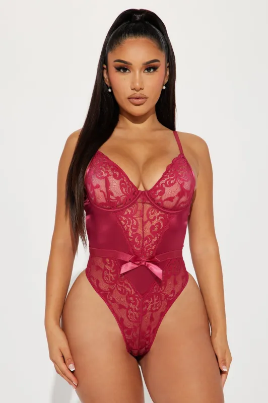 Too Good Lace Teddy - Magenta sold by Fashion Nova