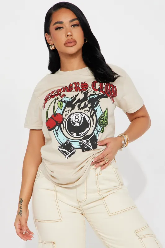 Player's Club Lucky Graphic Tee - Sand sold by Fashion Nova