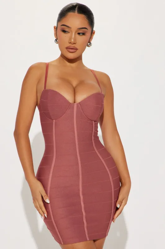 Alyssia Bandage Mini Dress - Rose sold by Fashion Nova
