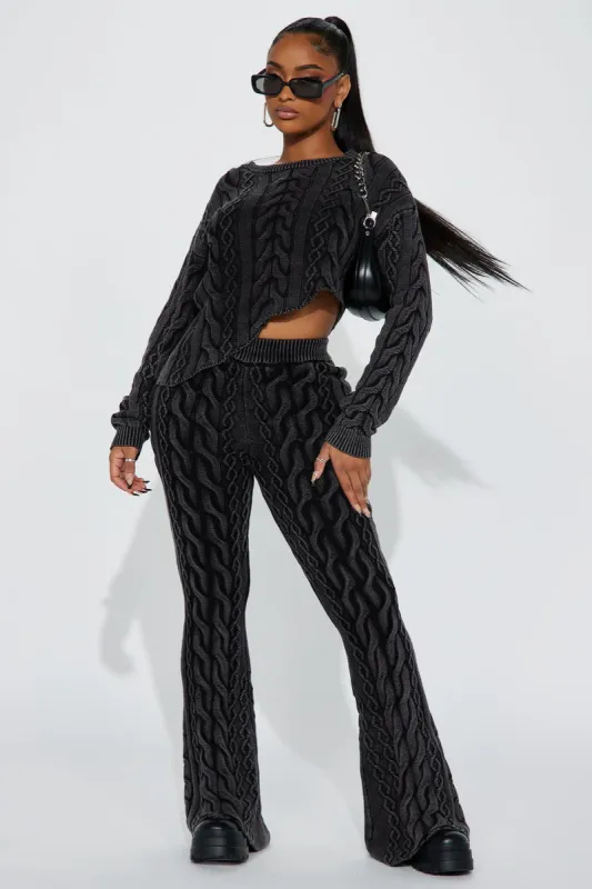 In My Fun Era Washed Sweater Set - Black sold by Fashion Nova