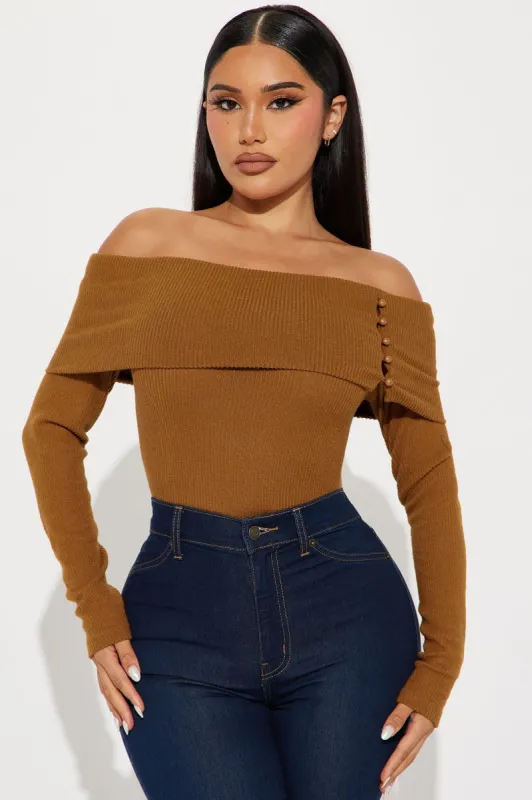 See You Again Off Shoulder Top - Terracotta sold by Fashion Nova