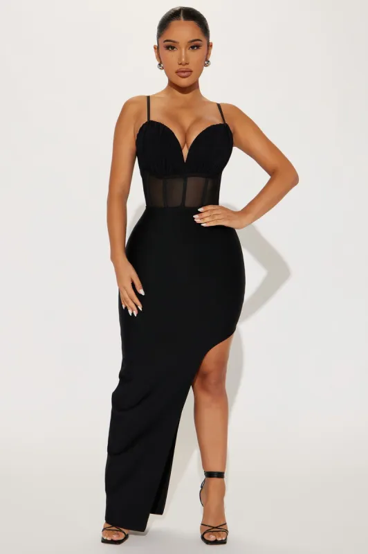 Michelle Bandage Midi Dress - Black sold by Fashion Nova
