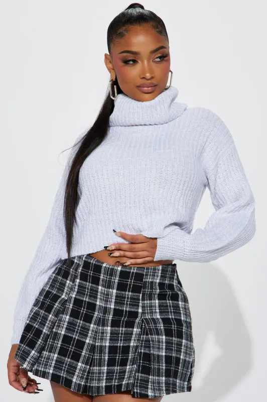 Jaylaani Sweater Top - Heather Grey made by Fashion Nova