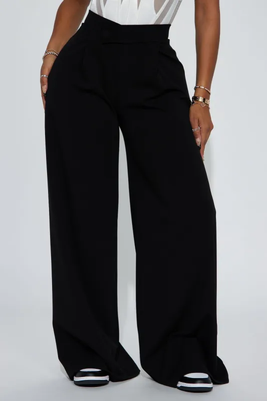 Valentina Wide Leg Dress Pant - Black sold by Fashion Nova