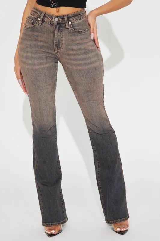 Out Of Sight Ombre Bootcut Jeans - Mocha sold by Fashion Nova
