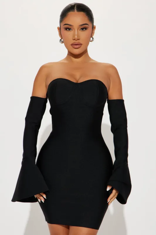 Andrea Bandage Mini Dress - Black sold by Fashion Nova