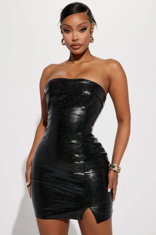 In The Matrix Mini Dress - Black sold by Fashion Nova