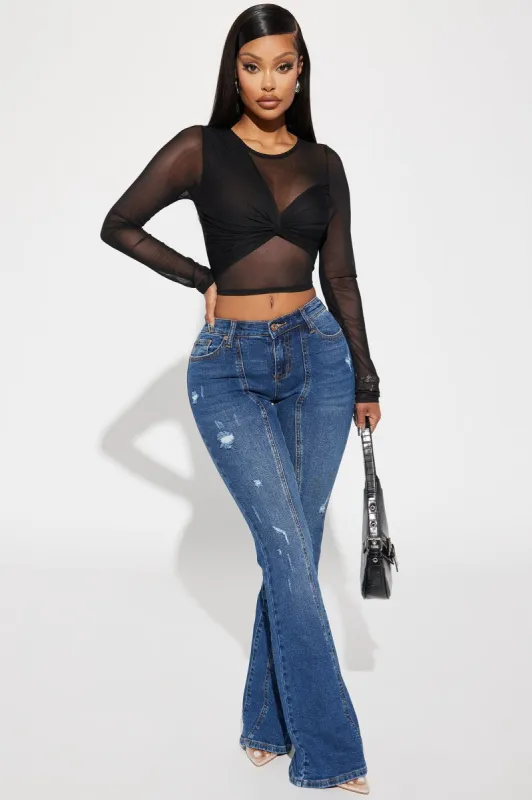 Free Fall Stretch Flare Jean - Medium Wash sold by Fashion Nova