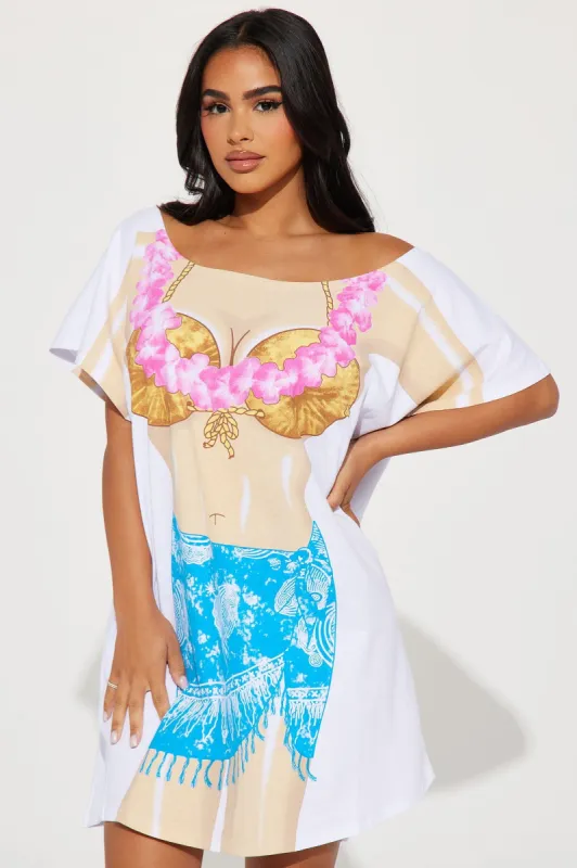 Coconuts For You Body PJ Sleep Shirt - Blue/combo made by Fashion Nova