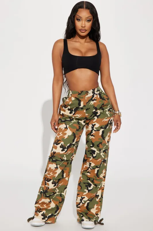 Just Playin Camo Cargo Pant - Tan sold by Fashion Nova