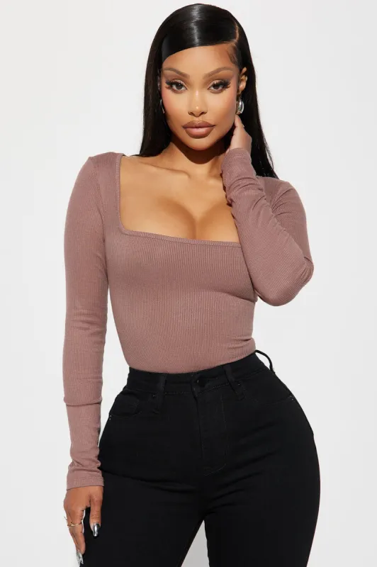 Issa Ribbed Top - Mocha sold by Fashion Nova