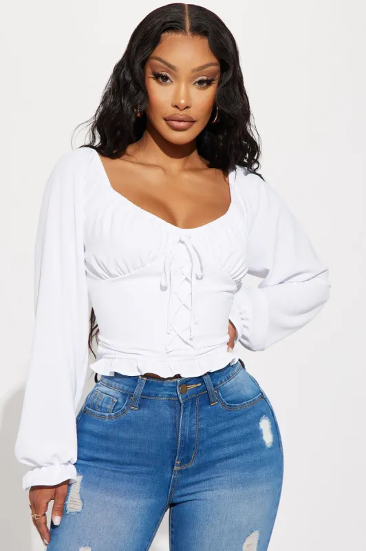 Katja Blouse Top - White sold by Fashion Nova