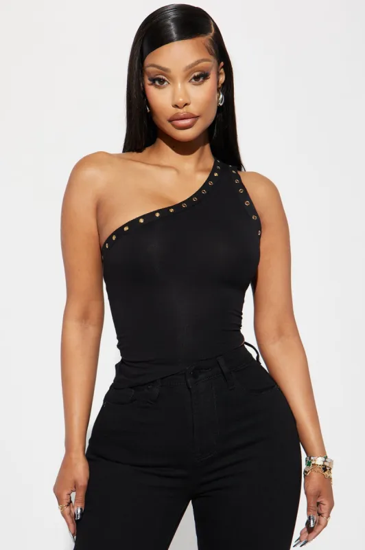 Aphrodite One Shoulder Top - Black sold by Fashion Nova
