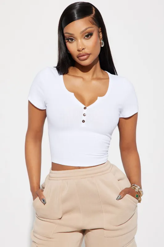 Gina Ribbed Top - White sold by Fashion Nova