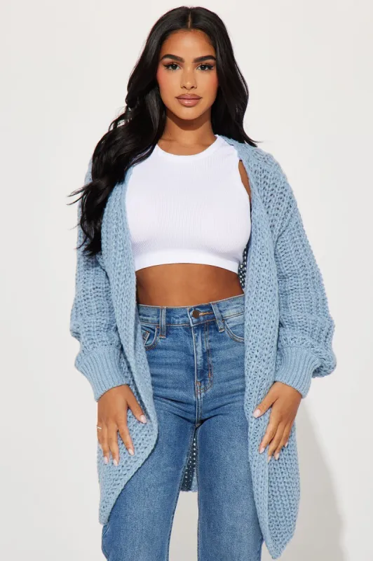 Bed Of Lies Sweater - Light Blue sold by Fashion Nova