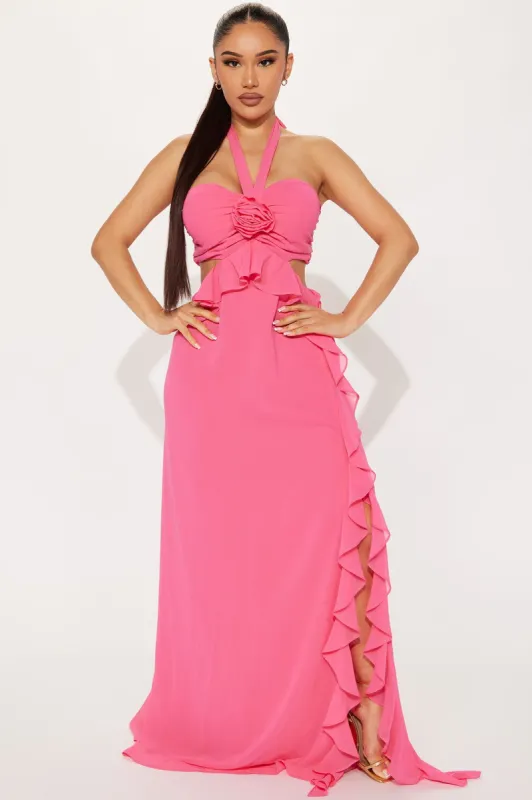 Simi Rose Chiffon Maxi Dress - Pink sold by Fashion Nova