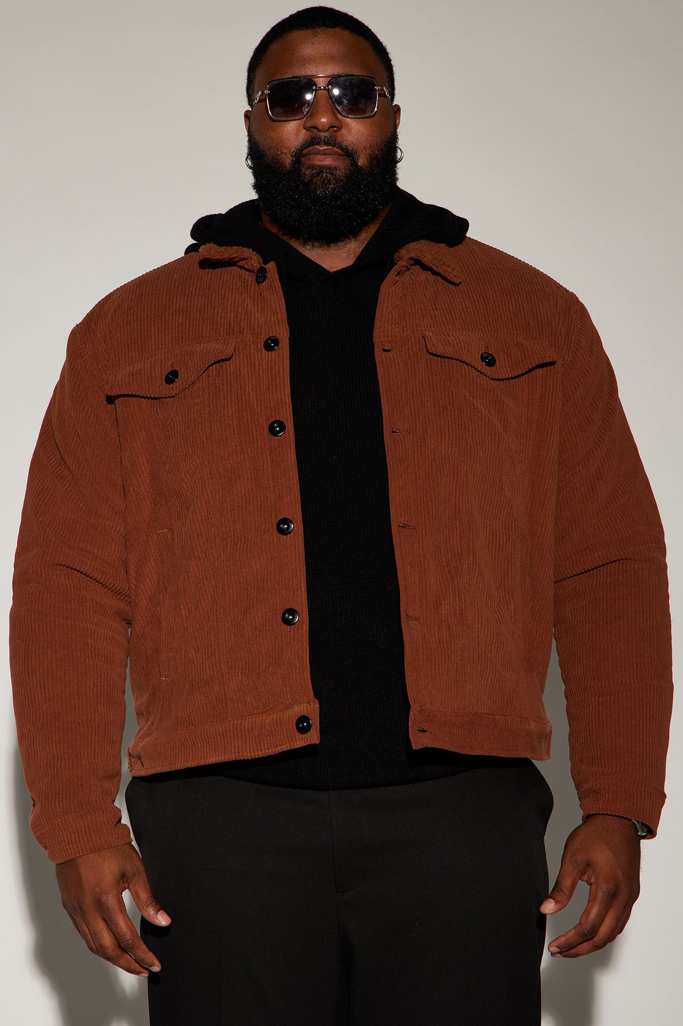 Sherpa Collar Corduroy Jacket - Brown sold by Fashion Nova product image thumbnail 4