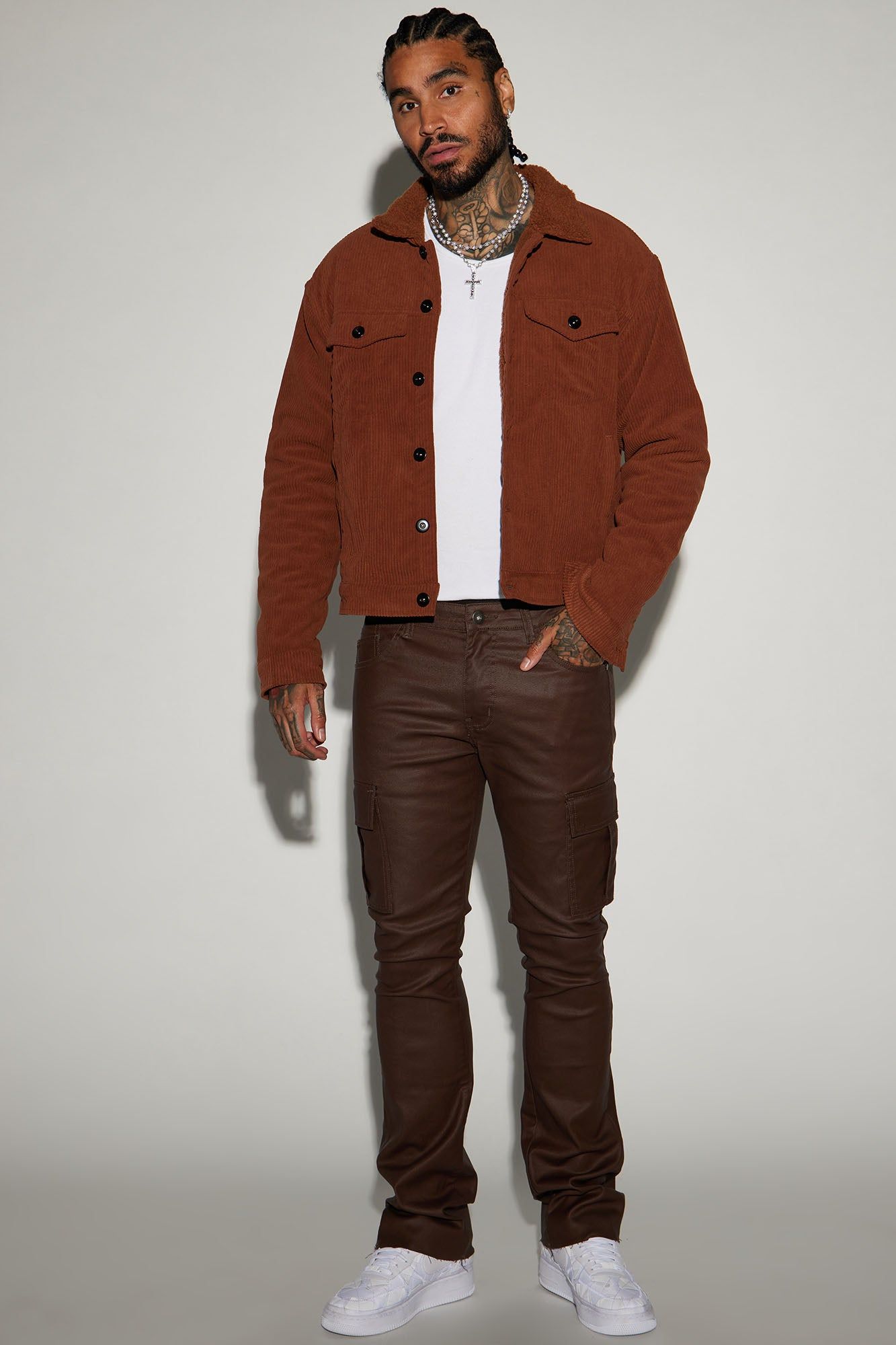 Sherpa Collar Corduroy Jacket - Brown sold by Fashion Nova product image thumbnail 2