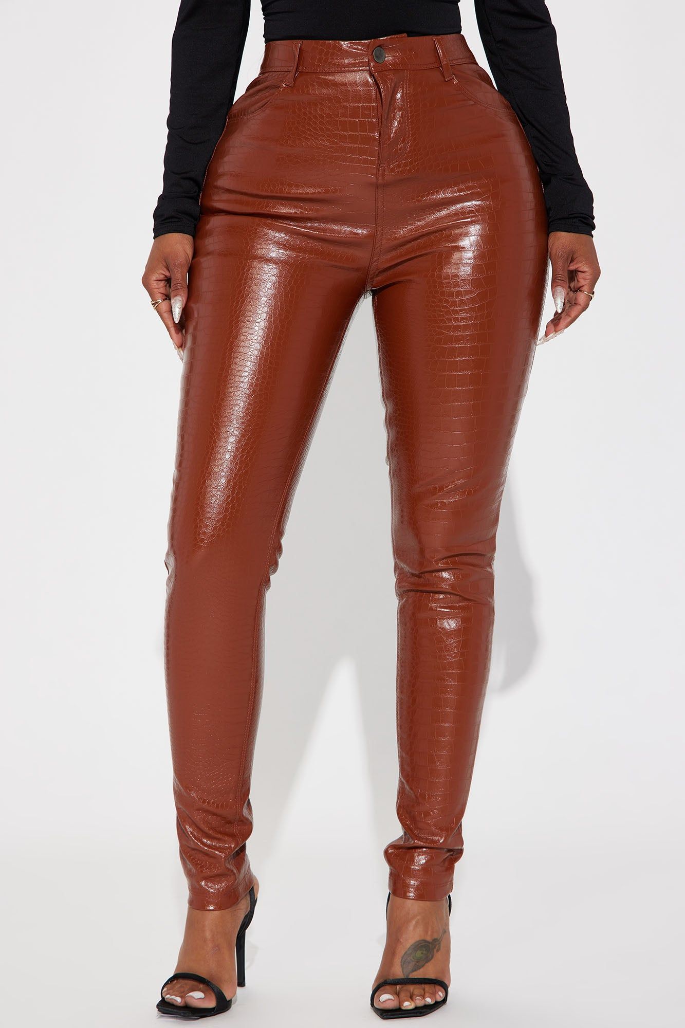 On My Own Faux Leather Skinny Pant - Camel sold by Fashion Nova product image thumbnail 2