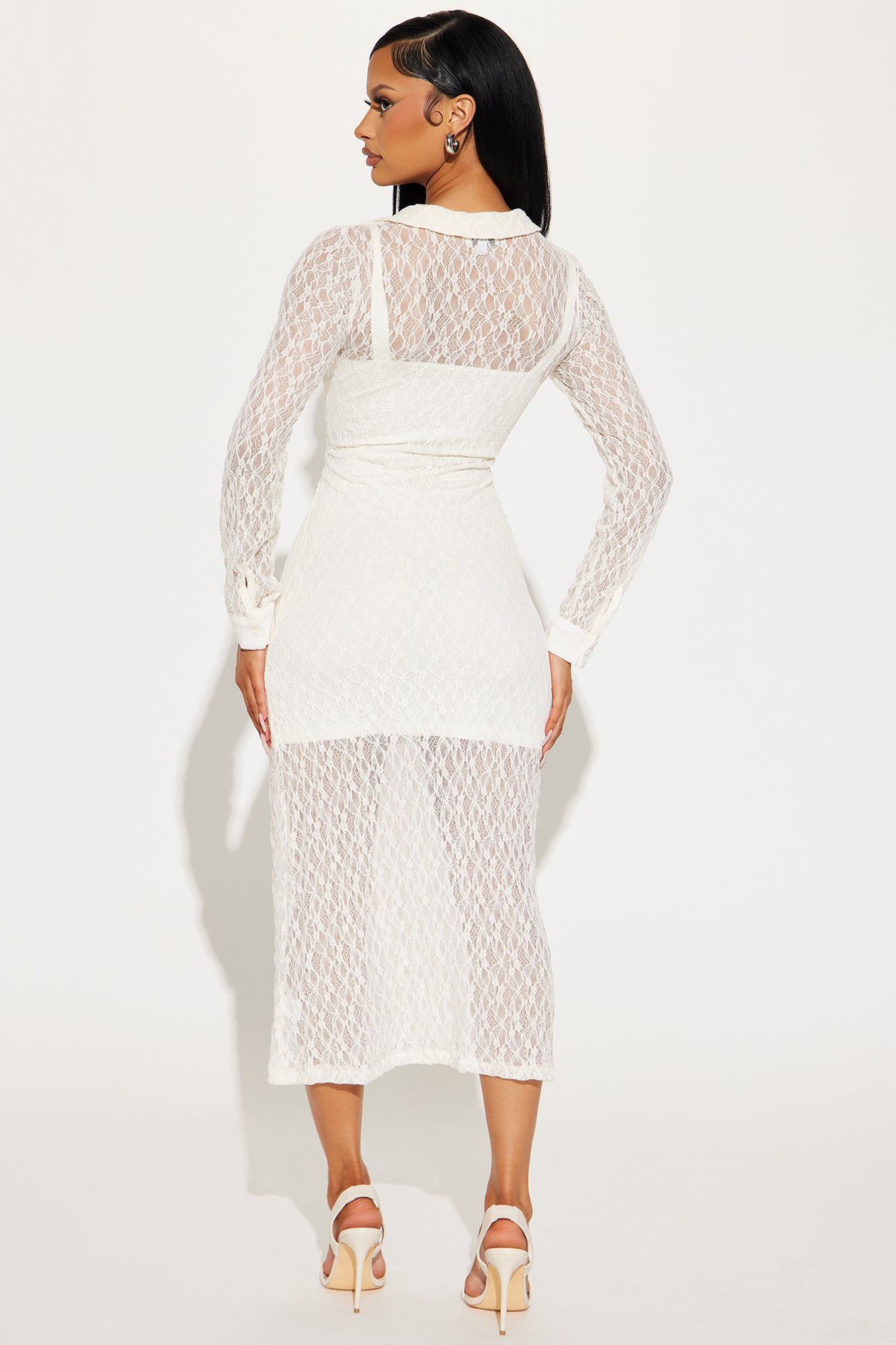 Grace Lace Midi Dress - Ivory sold by Fashion Nova product image thumbnail 3