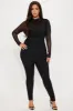 Date Night Mesh Jumpsuit - Black sold by Fashion Nova
