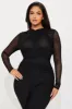 Date Night Mesh Jumpsuit - Black sold by Fashion Nova