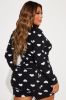 All My Heart Long Sleeve PJ Romper Onesie - Black/White sold by Fashion Nova