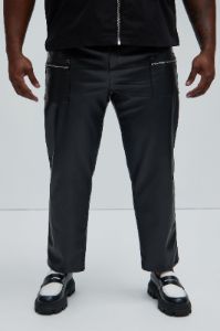 Put Me On Faux Leather Cropped Straight Pants - Black sold by Fashion Nova