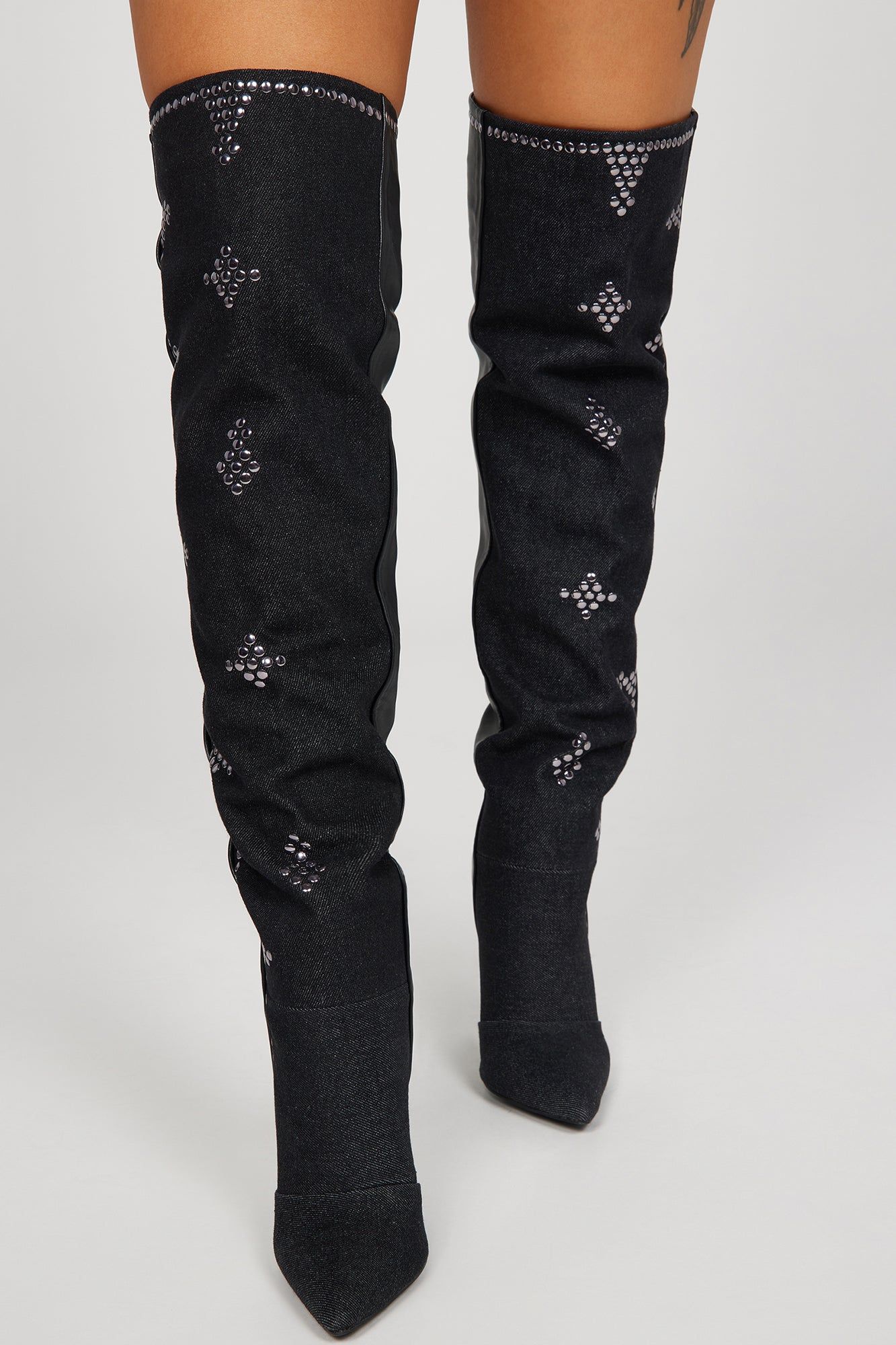 Came To Win Over The Knee Heeled Boots - Black sold by Fashion Nova product image thumbnail 2